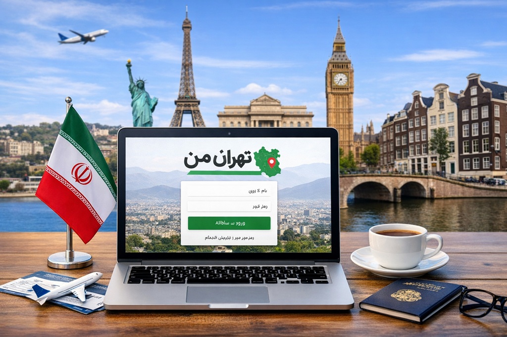 ورود به سامانه تهران من در خارج کشور